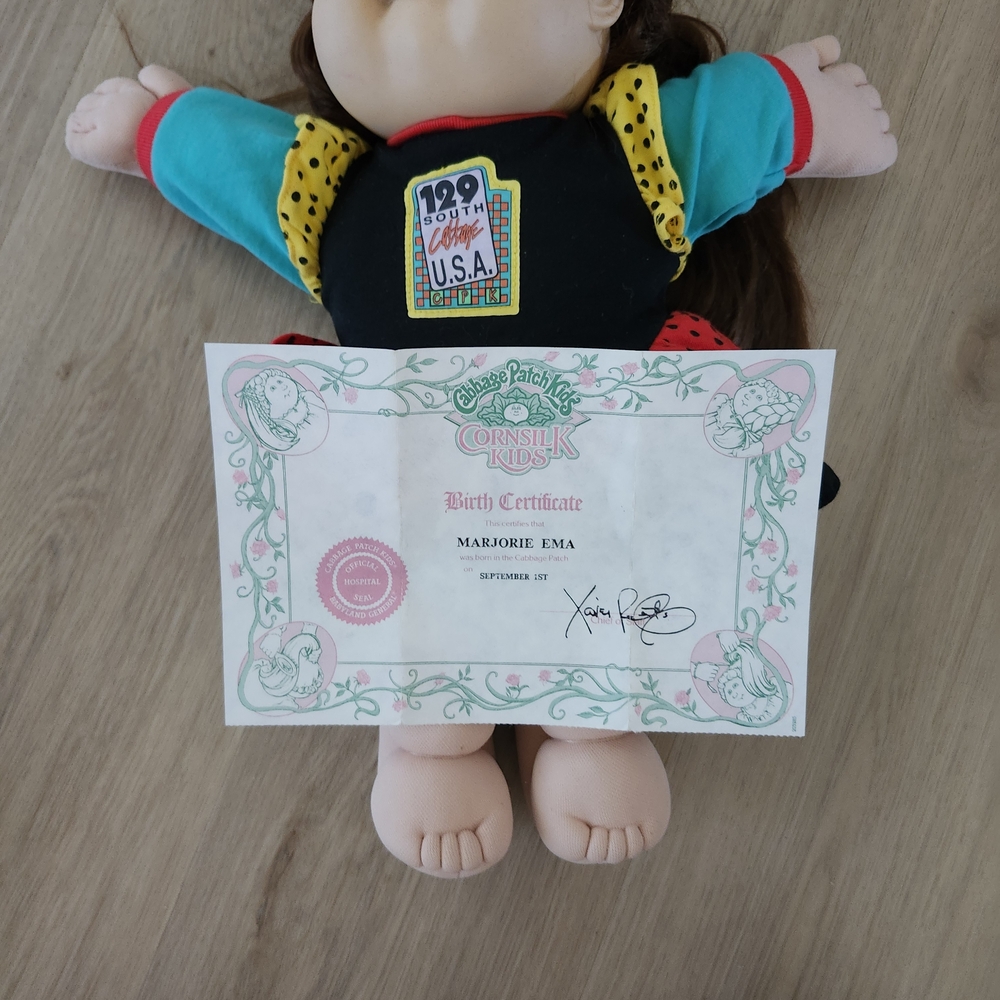 Cabbage Patch Kids Marjorie Ema Doll in Black & Teal Outfit